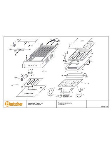 Pièces détachées pour Grill contact "Panini" 1R marque Bartsher 