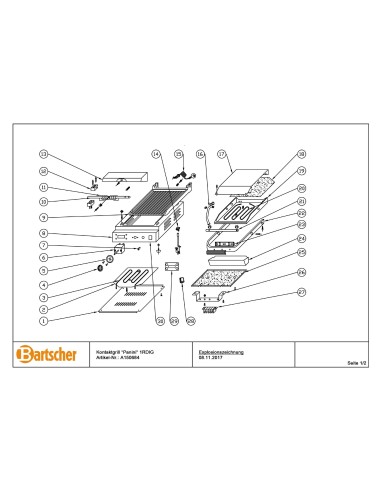 Pièces détachées pour Grill contact "Panini" 1RDIG marque Bartsher 