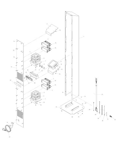 Vue éclatée 1 pour Générateurs D’Ozone O3 MAXI TOWER TOP 