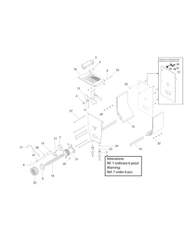 Vue éclatée 2 pour Machines A Pates 60Hz CIAOPASTA 5 EL TCE 110/60 - from 2017.04 