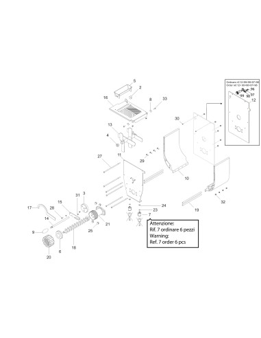 Vue éclatée 2 pour Machines A Pates 60Hz CIAOPASTA 5 EL TCE 110/60 - from 2018.03 