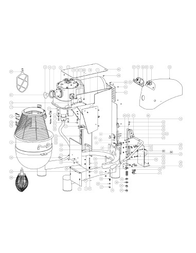 Vue éclatée 1 pour Melangeur Planetaire PM 40 CE 