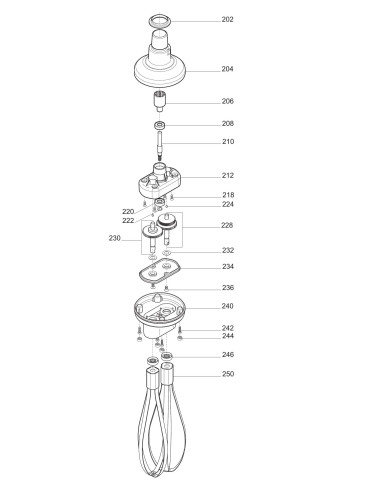 Vue éclatée 1 pour Mixeur Plongeant - Barre-Fouet Frusta/Whisk - Uragano 