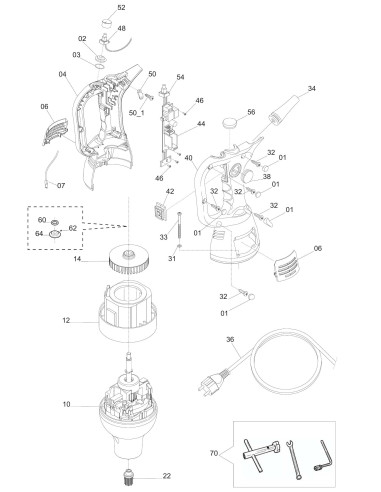 Vue éclatée 1 pour Mixeurs Plongeant URAGANO SMALL 280 VT CE - from 2018.10 