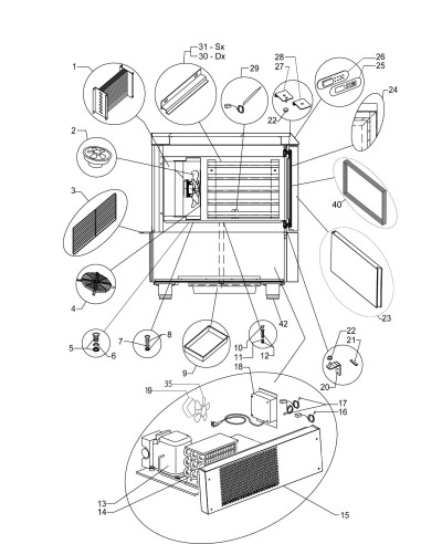 Vue éclatée 1 pour Refroidisseur ARTICA 5 - 60x40 PLUS 