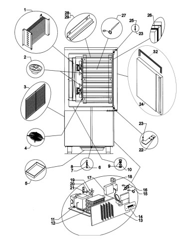 Vue éclatée 1 pour Refroidisseur IGLOO 1/1 P 10 Plus 