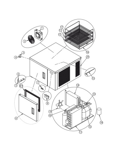 Vue éclatée 1 pour Refroidisseur IGLOO COMP 2/3 Y08 