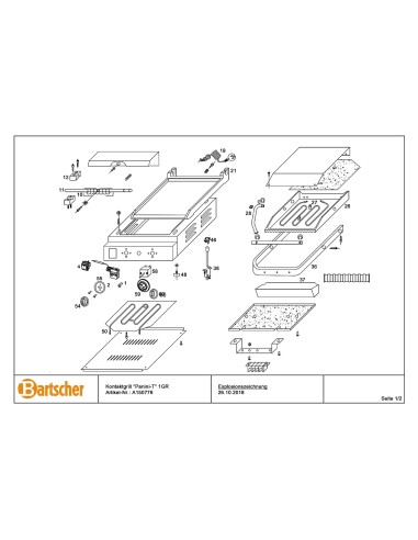 Pièces détachées pour Grill contact "Panini-T" 1GR marque Bartsher 