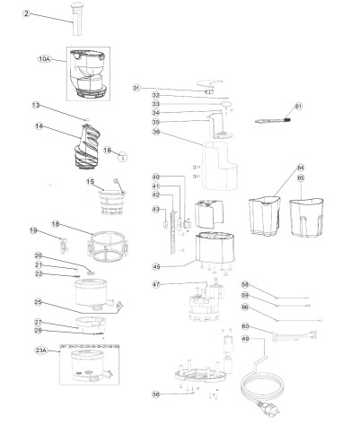 Vue éclatée 1 pour Extracteur De Jus EKTOR 37 - from 2019.10.14 