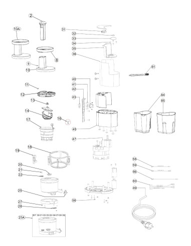 Vue éclatée 2 pour Extracteur De Jus EKTOR 37 - from 2019.10.14 