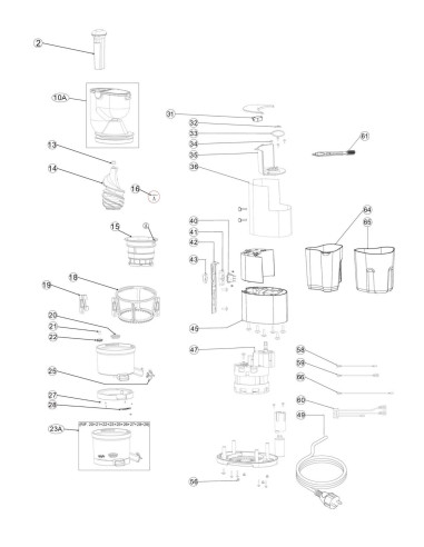 Vue éclatée 1 pour Extracteur De Jus EKTOR 37 - until 2019.10.13 