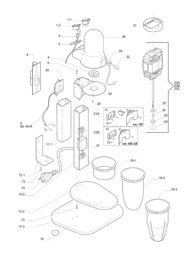 Vue éclatée 1 pour Milkshakers FRE  1 - FRPE 1 - WHIPPER - until 1999 