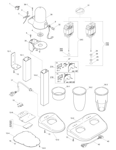 Vue éclatée 1 pour Milkshakers FRE 1 - FRPE 1 - WHIPPER - from 2012.06 