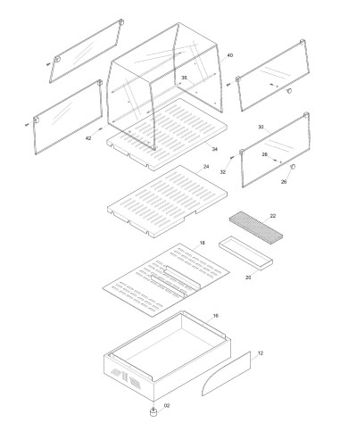 Vue éclatée 1 pour Vitrines Croissants BRIO 2 NS 