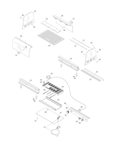 Vue éclatée 1 pour Vitrines Croissants VISION P1C Plus 