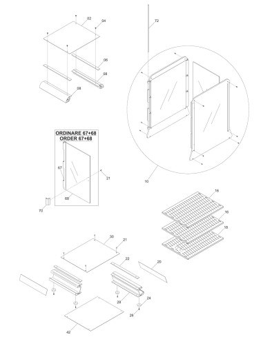 Vue éclatée 1 pour Vitrines Croissants VISION TOWER 