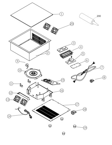 Vue éclatée 1 pour Grill Induction IH 35 BI 