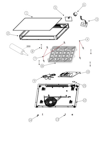 Vue éclatée 1 pour Grill Induction IH BM 