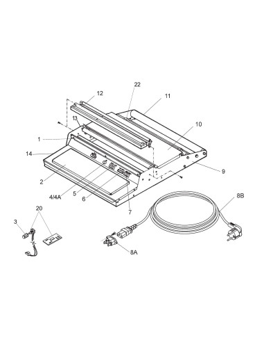 Vue éclatée 1 pour Dispenser DIPA SMALL 