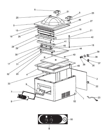 Vue éclatée 1 pour Machines Pour Sous Vide VP 30 A 