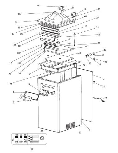 Vue éclatée 1 pour Machines Pour Sous Vide VP 45 M 