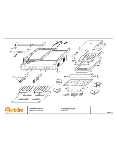 Pièces détachées pour Grill contact 3600 2G marque Bartsher 