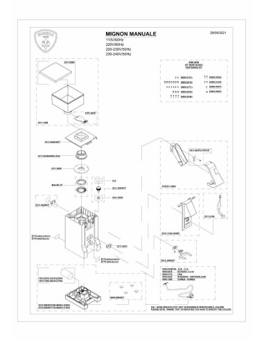 Pièces détachées EUREKA MIGNON-MANUALE (202109-) Annee 202109- 