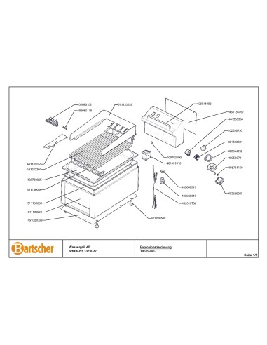 Pièces détachées pour Grill à eau 40 marque Bartsher 