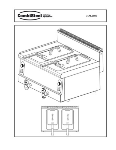 Pièces détachées Base 600 Friteuse A Gaz. 2X8L
**Attention, Largeur 800Mm** - Combisteel