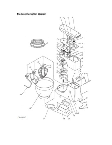 Pièces détachées Batteur Melangeur 5 L - Combisteel