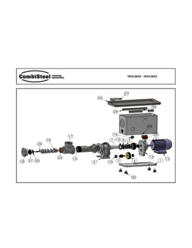 Pièces détachées Hachoir 22 - 400 Kg/H - 230V - Combisteel