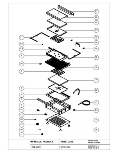 Pièces détachées Gril De Contact - Combisteel