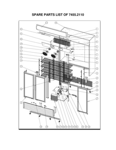 Pièces détachées Réfrigérateur 3 Portes En Verre Noir Fcu-1200 Bl - Combisteel