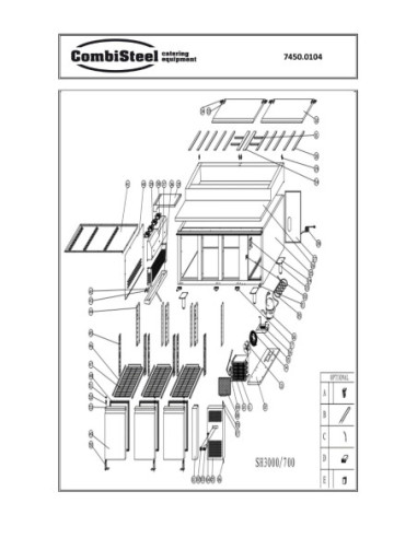 Pièces détachées Saladette 3 Portes 8X1/3Gn Récipient - Combisteel