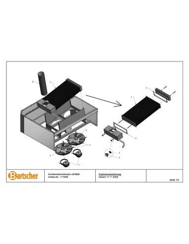 Pièces détachées pour Hotte à condensation LBO800 marque Bartsher 