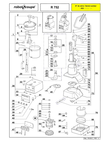 Pièces détachées pour Combinés R 752 - Robot Coupe 