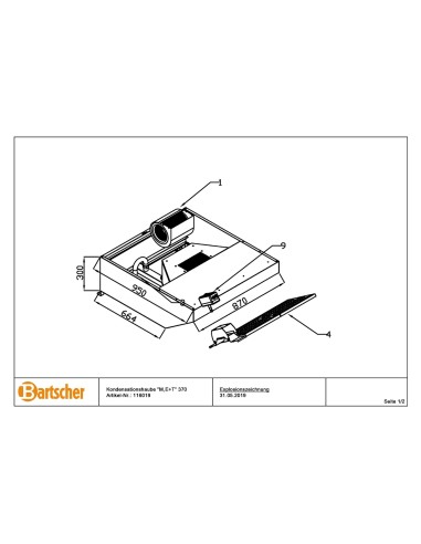 Pièces détachées pour Hotte à condensation Silversteam marque Bartsher 