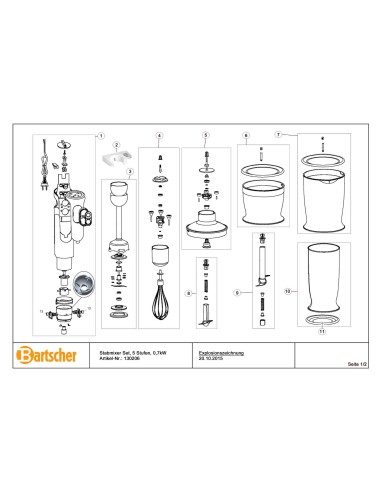 Pièces détachées pour Kit de mixeur, 5 niveaux, 0,7kW marque Bartsher 