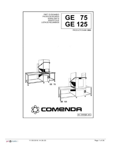 Pièces détachées COMENDA GE75 Annee 2005 