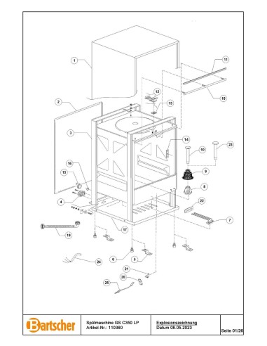 Pièces détachées pour Lave-vaisselle GS C350 LP marque Bartsher 