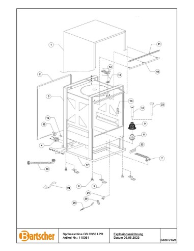 Pièces détachées pour Lave-vaisselle GS C350 LPR marque Bartsher 