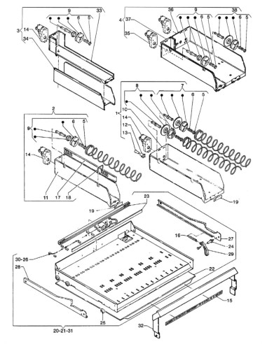 Pièces détachées Fs - Versione 850 - 220 Volt - 50 Hz - Plateau et tiroirs - 5 - C176X00 - Wittenborg 