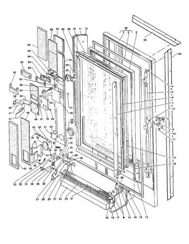 Pièces détachées Fs - Versione 850 - 220 Volt - 50 Hz - Porte - Côté intérieur - 2 - C176X00 - Wittenborg 