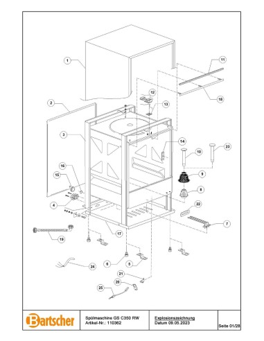 Pièces détachées pour Lave-vaisselle GS C350 RW marque Bartsher 