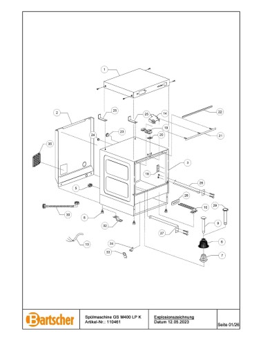 Pièces détachées pour Lave-vaisselle GS M400 LP K marque Bartsher 