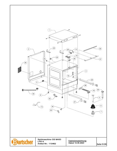 Pièces détachées pour Lave-vaisselle GS M400 LPR K marque Bartsher 