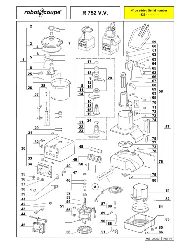 Pièces détachées pour Combinés R 752 V.V. - Robot Coupe 