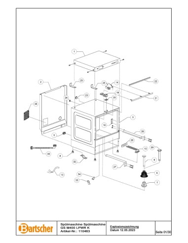 Pièces détachées pour Lave-vaisselle GS M400 LPWR K marque Bartsher 