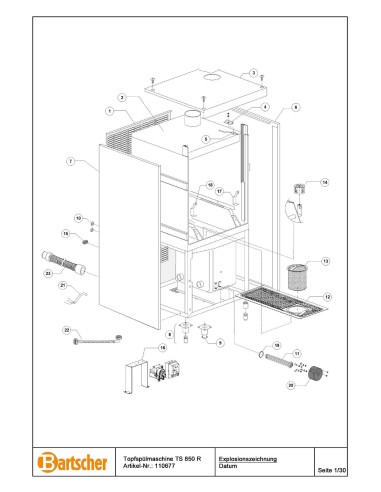 Pièces détachées pour Lave-vaisselle p. grandes pièces TS 850R marque Bartsher 