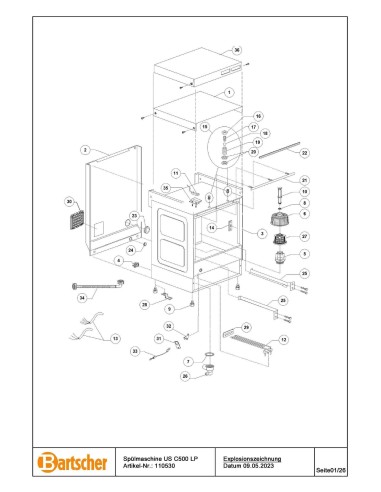 Pièces détachées pour Lave-vaisselle US C500 LP marque Bartsher 